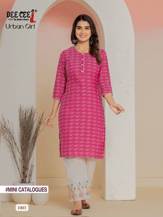 Urban Girl By Dee Cee Printed Cotton Embroidery Kurti With Bottom Wholesale Shop In Surat
